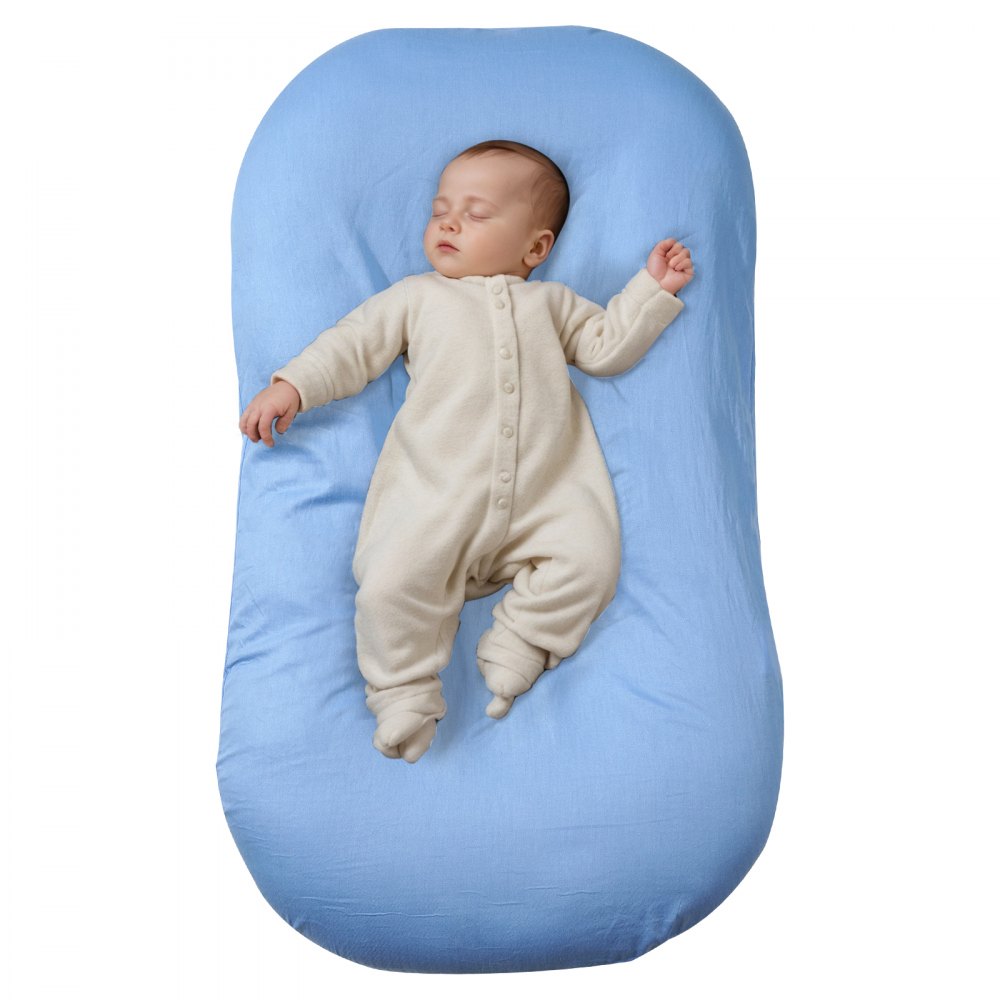 VEVOR Baby Lounger, Baby Nest Sleeper for Newborn, 100% Cotton Breathable & Soft Infant Lounger with Double-Sided & Machine Washable Cover, Portable Baby Floor Seat Co Sleeper for Home and Travel
