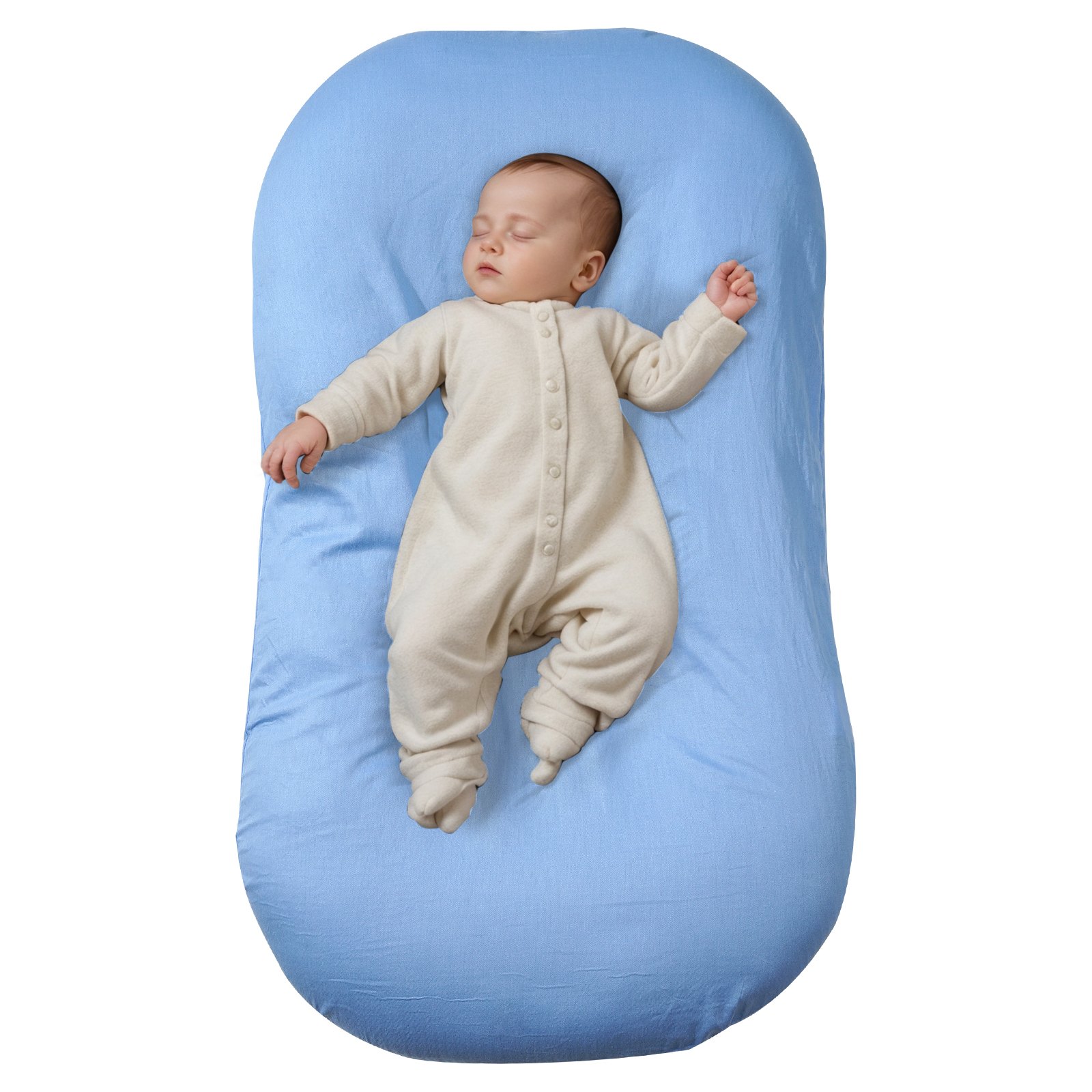 VEVOR Baby Lounger, Baby Nest Sleeper for Newborn, 100% Cotton Breathable & Soft Infant Lounger with Double-Sided & Machine Washable Cover, Portable Baby Floor Seat Co Sleeper for Home and Travel