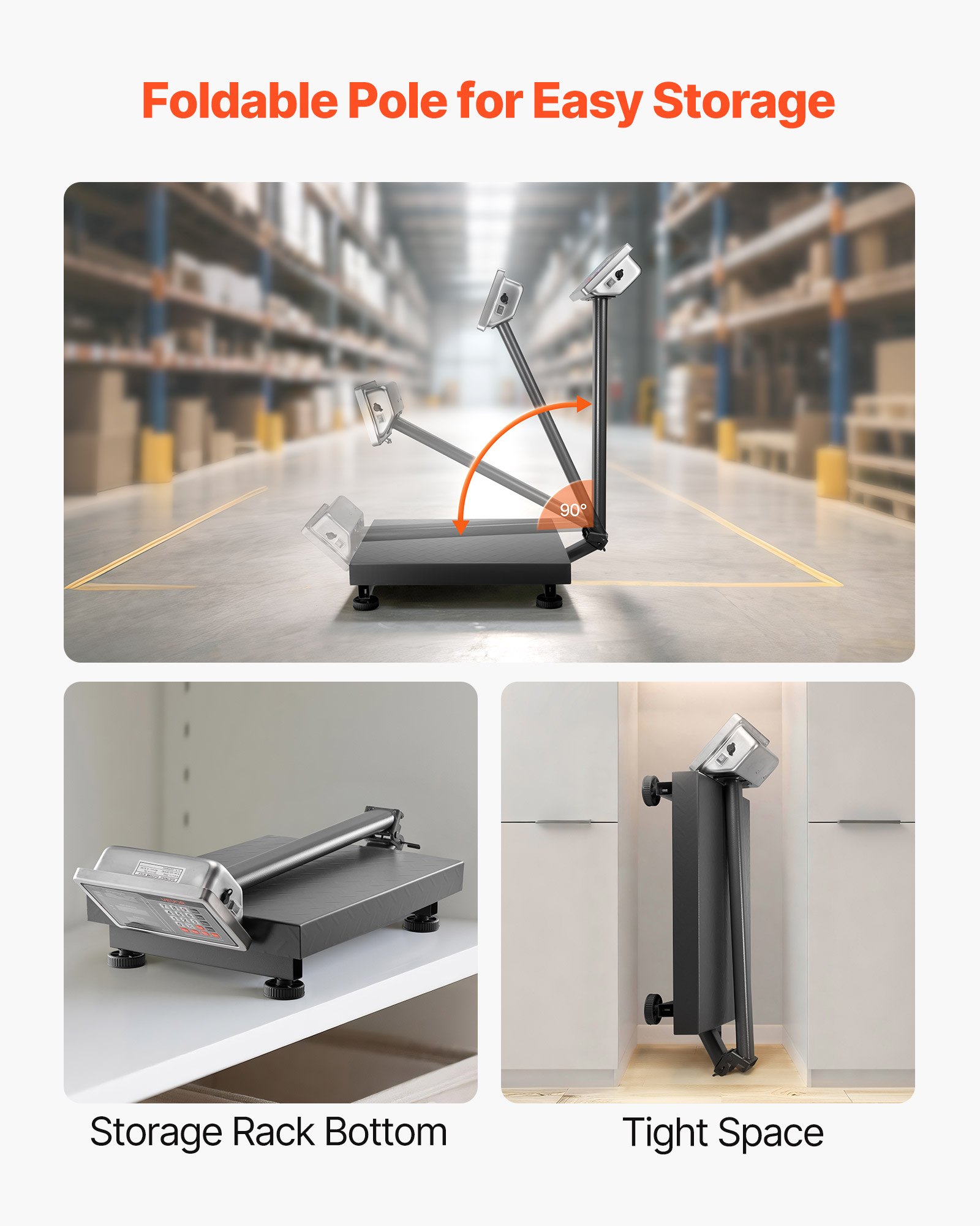 VEVOR digitale platformweegschaal, 300 kg capaciteit, hoge nauwkeurigheid van 50 g, elektronische vloerweegschaal met weergave in ponden en kilogrammen, tarrafunctie, prijsberekening, AC/DC-voeding, geschikt voor bagage, verzending, pakketten en post.