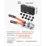 VEVOR Hydraulic Pipe Crimping Tool, Multi-Functional Tube Fittings Crimper with TH16 TH20 TH26 TH32 Jaws for PEX & Aluminum-Plastic Pipes, and V12 V15 V18 V22 V28 Jaws for Stainless Steel Tubes