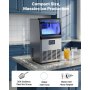 VEVOR Commerciële IJsmachine 36 kg/dag IJsblokjesmaker Roestvrijstalen behuizing, Onderbouw ijsblokjesmachine met LED-display en zelfreinigende functie, voor thuisbar en restaurant