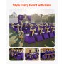 VEVOR stoelhoezen, 50 stuks, wasbare en afneembare stoelhoezen van polyester-spandex voor bruiloften, diners, banketten en restaurants, geschikt voor stoelen (51 x 45 x 95 cm), violet