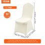 VEVOR opvouwbare stoelhoezen van elastische spandex, universele pasvorm, afneembare en wasbare hoezen, voor bruiloften, feesten, vieringen en dineren (50 stuks, beige)