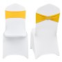 VEVOR stoelhoezen gemaakt van elastisch spandex voor klapstoelen, universele pasvorm stoelhoes met stoelsjerpen, afneembare en wasbare hoezen, voor bruiloft, feest, dineren (30 stuks goud en wit)