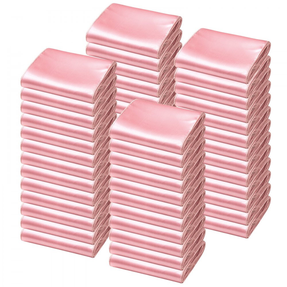 VEVOR Satijnen stoelriemen met strikken (275x17 cm) 100 stuks. Stoelriemen om te knopen, stoelriemen voor bruiloften, banketdecoraties, evenementen, banketstoelhoezen, stoelstrikken, roségoud
