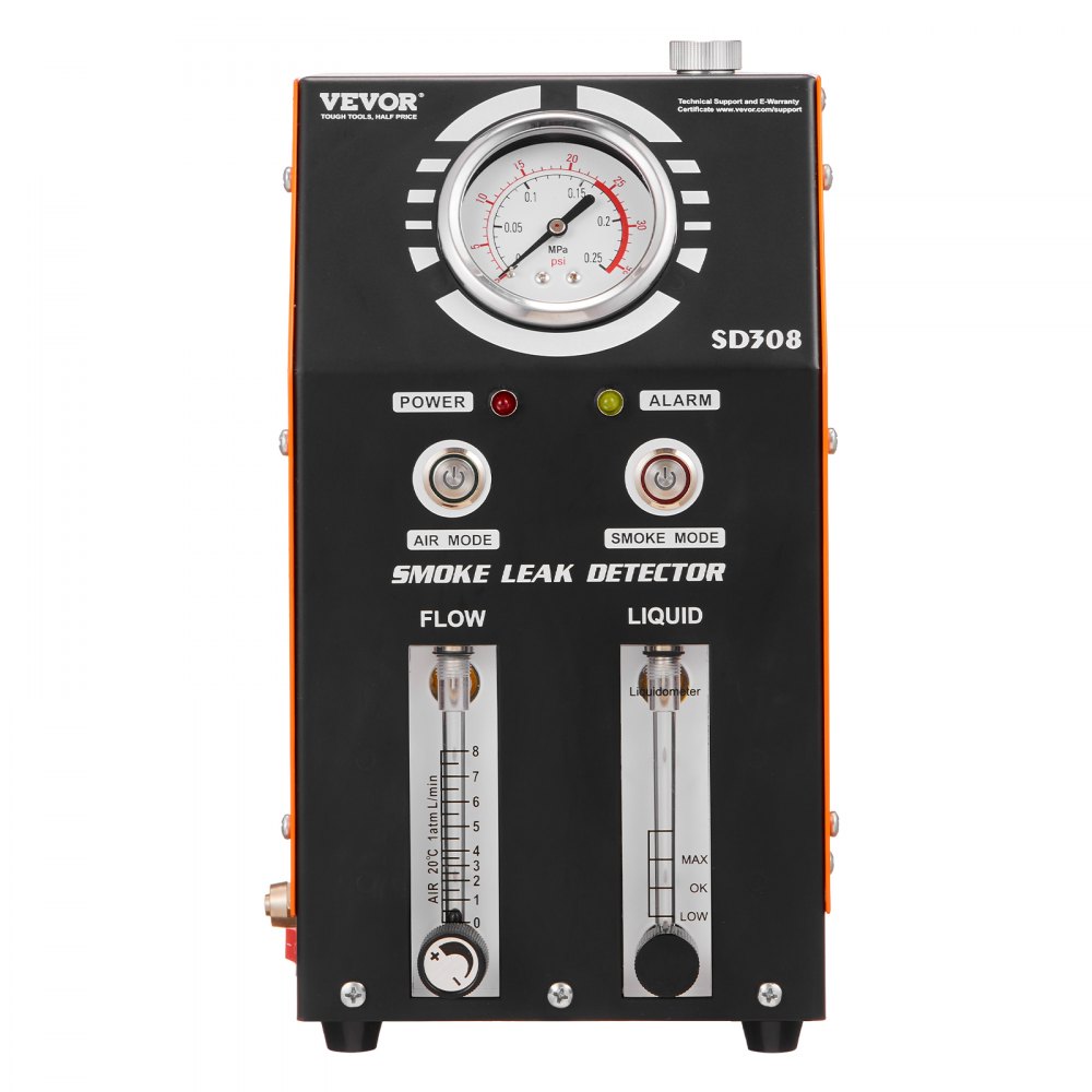 VEVOR Automotive Smoke Machine Leak Detector, EVAP Smoke Machine Leak Tester with Built-in Air Pump, Pressure Gauge, Oil Level & Flow Meter, 2-Mode Vacuum Diagnostic Detector for EVAP Fuel Pipe System