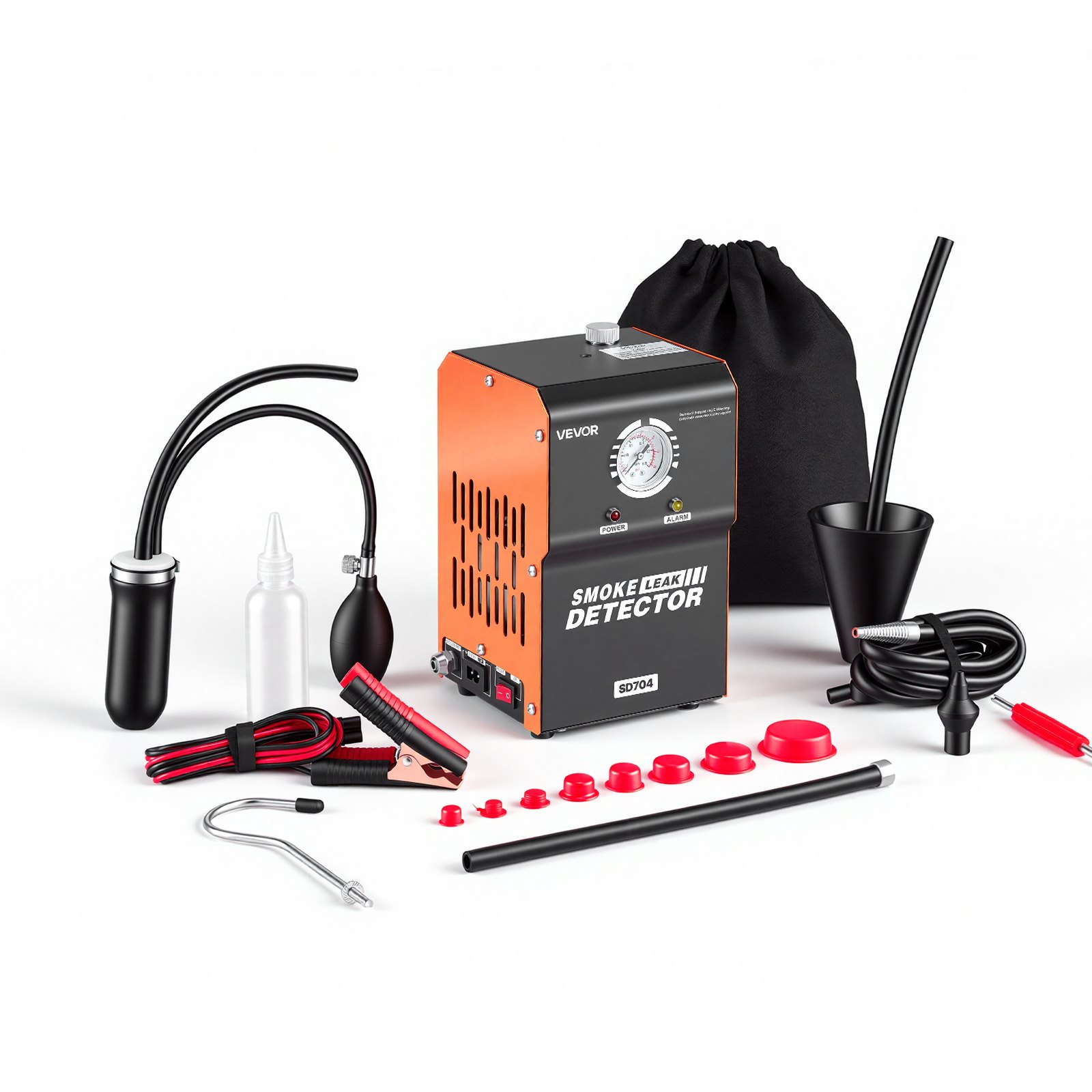 VEVOR EVAP rookmachine voor auto's, 12V DC, rookgenerator met luchtpomp en manometer, lekdetector voor auto's, motoren en vrachtwagens, diagnoseapparaat voor lekdetectie, 1,3–1,6 bar, rookmachine, lektestapparaat