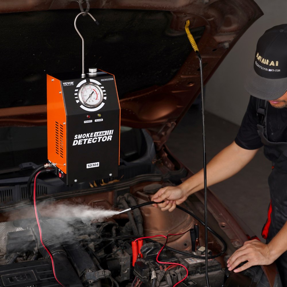 VEVOR Automotive Smoke Machine Leak Detector, EVAP Smoke Machine Leak Tester with Built-in Air Pump and Pressure Gauge, Dual-Mode Vacuum Pipe Fuel Diagnostic Detector for DC12V Cars, Trucks, ATVs