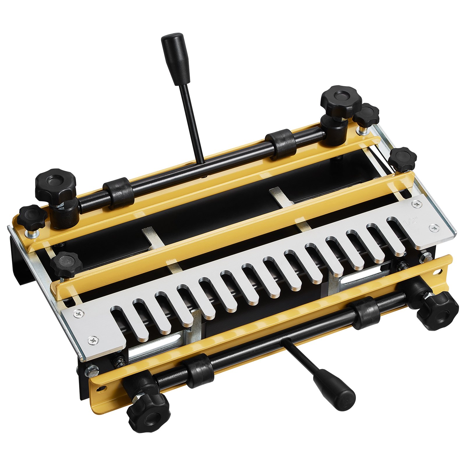 VEVOR zwaluwstaartfreesmachine, 31 cm breed, zwaluwstaartfrees met 4 frezen en 3 mallen, zwaluwstaartfreesmal, nauwkeurige uitlijning, gereedschap voor pen-en-gatverbindingen in de meubel- en kastenbouw