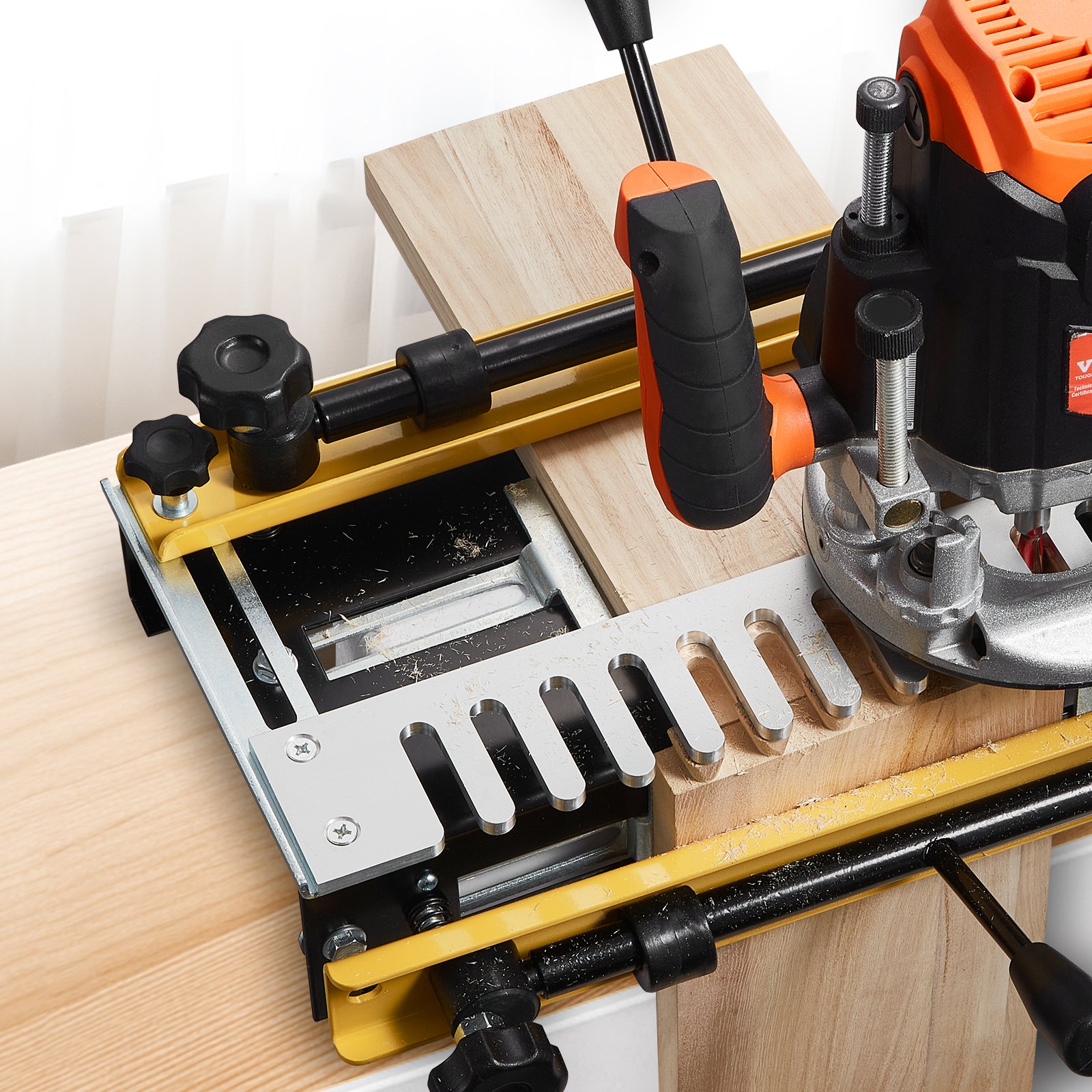 VEVOR zwaluwstaartfreesmachine, 31 cm breed, zwaluwstaartfrees met 4 frezen en 3 mallen, zwaluwstaartfreesmal, nauwkeurige uitlijning, gereedschap voor pen-en-gatverbindingen in de meubel- en kastenbouw