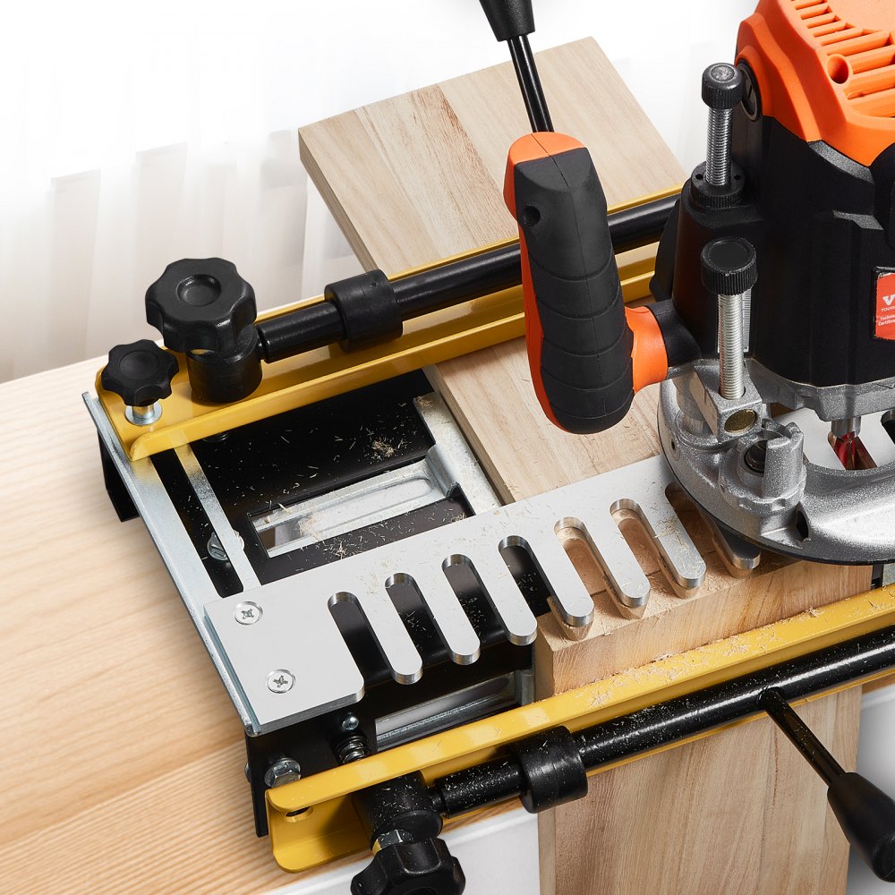 VEVOR Dovetail Jig, 12-inch brede dovetailfrees met 4 snijkanten en 3 sjablonen, nauwkeurige dovetail-maluitlijning, pen- en sleuffreesbits voor houtbewerking, meubels en houten kasten