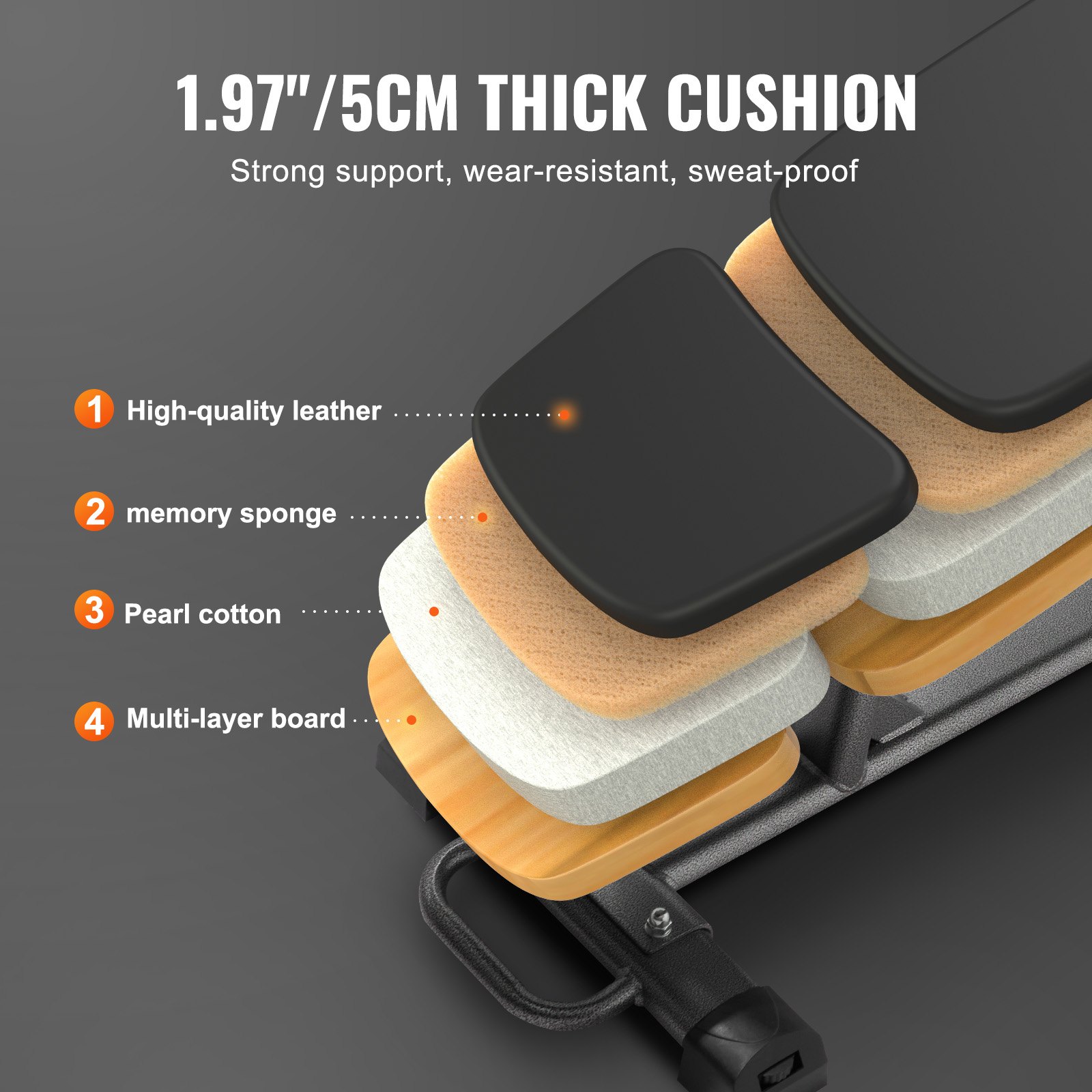 VEVOR Weight Bench, Adjustable Strength Training Bench, Press Bench for Full Body Workout, 1000 LBS Multi-Purpose Sit up Bench for Home Gym Exercise, Incline Decline Bench with Reverse Crunch Handle