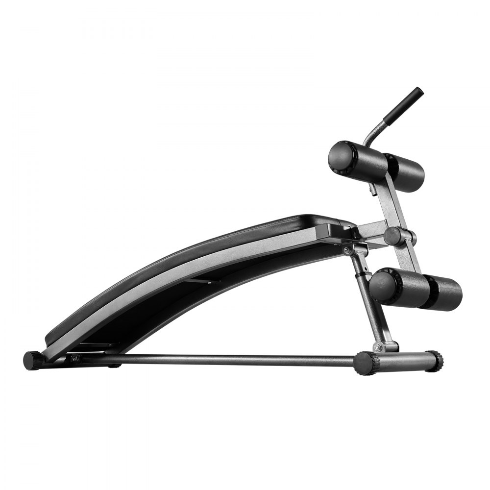 VEVOR Sit-Up Bench, gebogen buikspierbank, 6 niveaus, in hoogte verstelbaar (132 x 42 x 85 cm), rugtrainer (draagvermogen 272 kg), voor thuistraining in de sportschool, krachttraining, spiertraining voor het hele lichaam