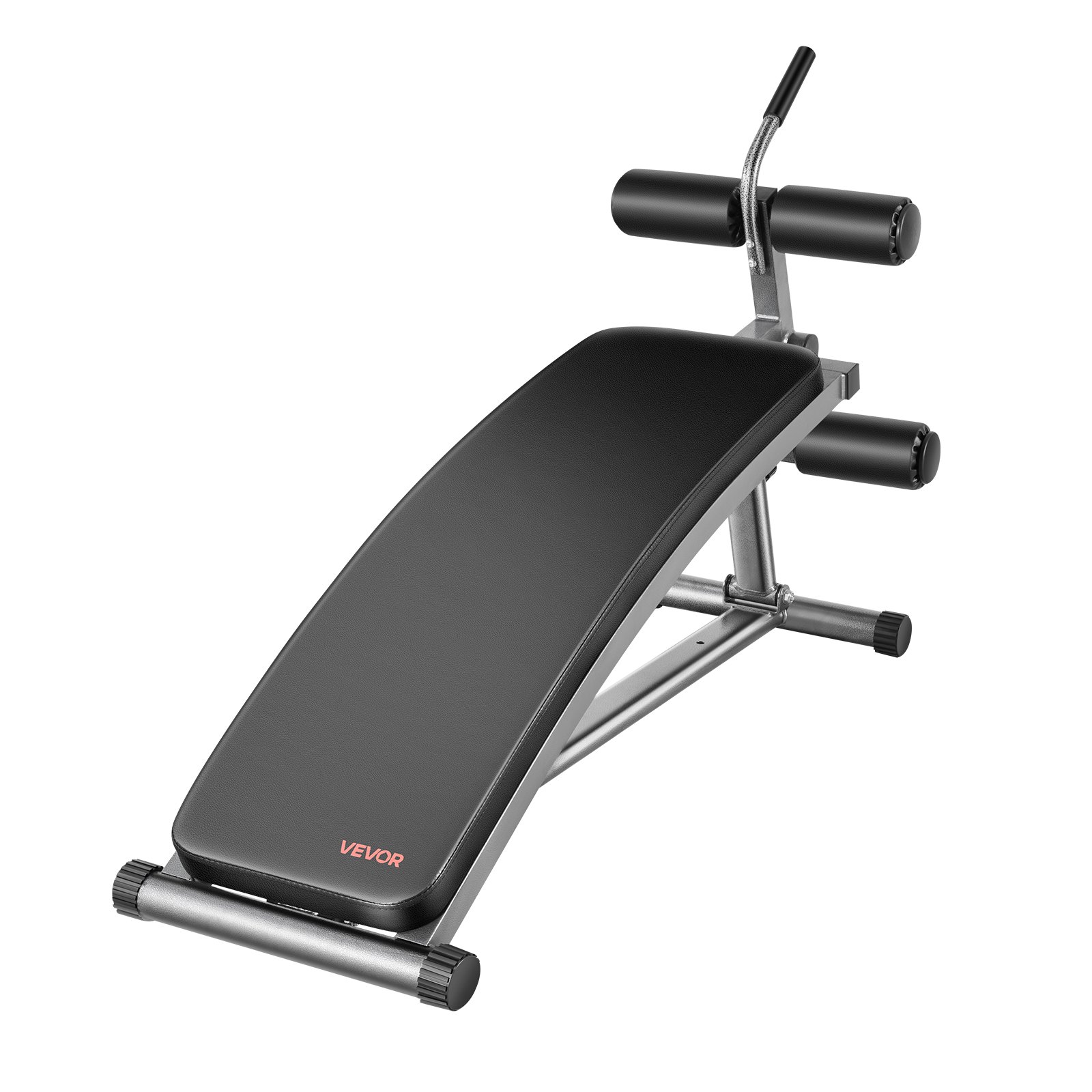 VEVOR Sit-Up Bench, gebogen buikspierbank, 6 niveaus, in hoogte verstelbaar (132 x 42 x 85 cm), rugtrainer (draagvermogen 272 kg), voor thuistraining in de sportschool, krachttraining, spiertraining voor het hele lichaam