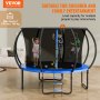 VEVOR garden trampoline trampoline 86 cm ladder height, indoor/outdoor children's trampoline with 150 kg load capacity, trampolines 360° safety net, shock-absorbing, outdoor trampolines for children and adults