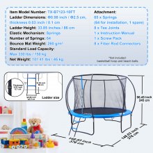 VEVOR tuintrampoline trampoline 86 cm ladderhoogte, indoor/outdoor kindertrampoline met 150 kg draagvermogen, trampolines 360° veiligheidsnet, schokabsorberend, outdoor trampolines voor kinderen en volwassenen