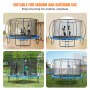 VEVOR tuintrampoline trampoline 86 cm ladderhoogte, indoor/outdoor kindertrampoline met 180 kg draagvermogen, trampolines 360° veiligheidsnet, schokabsorberend, outdoor trampolines voor kinderen en volwassenen