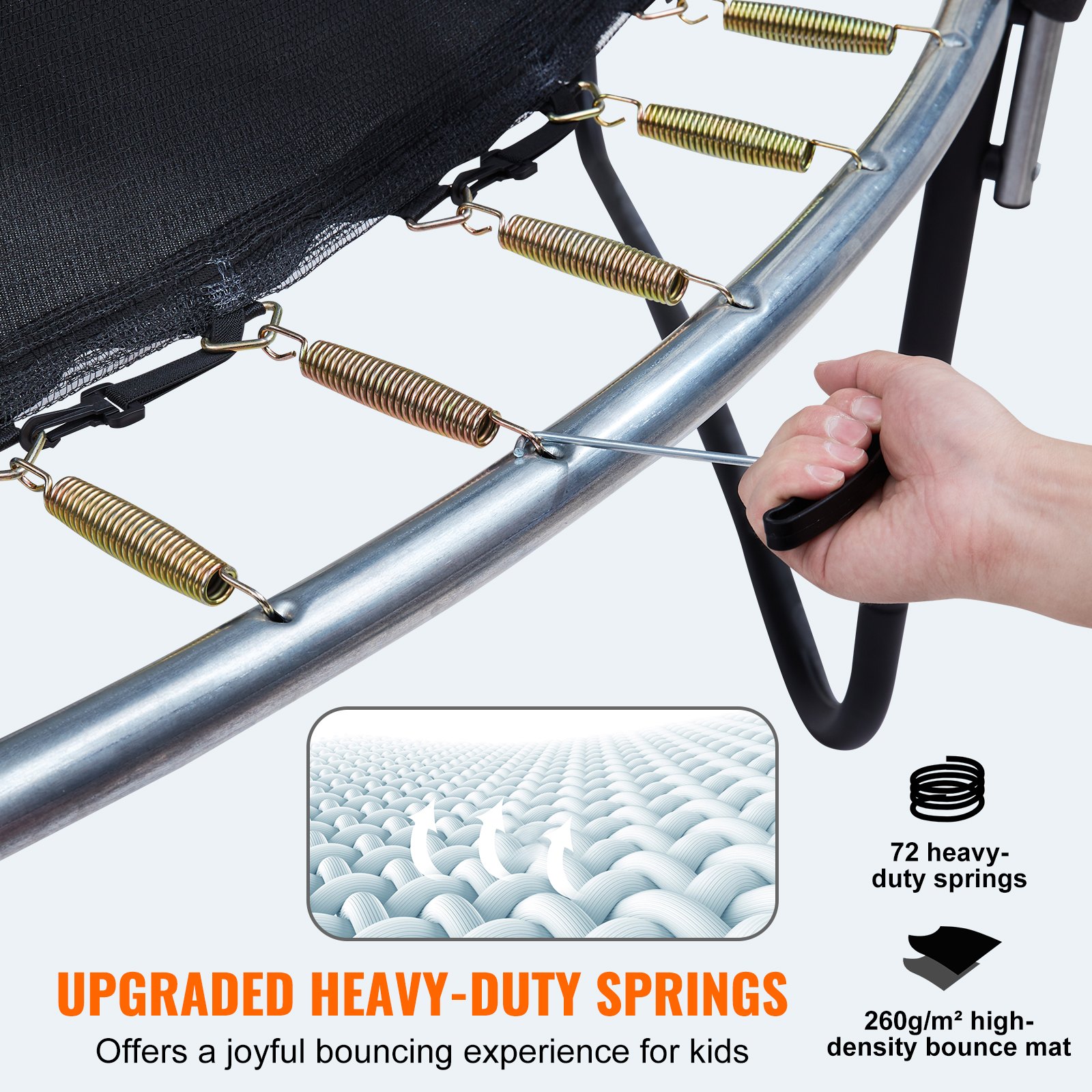 VEVOR Tuintrampoline 86 cm Ladderhoogte, Kindertrampoline voor binnen en buiten met een draagvermogen van 180 kg, Trampolines met 360° veiligheidsnet en schokdempend, Buitentrampolines voor kinderen en volwassenen