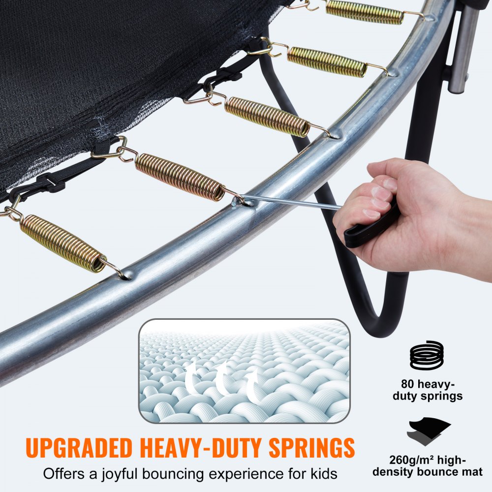 VEVOR Tuintrampoline 96 cm Ladderhoogte, Kindertrampoline voor binnen en buiten met een draagvermogen van 200 kg, Trampolines met 360° veiligheidsnet en schokdempend, Buitentrampolines voor kinderen en volwassenen