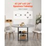 VEVOR Ronde Eettafel Keukentafel Houten (Alleen Tafel) Eettafel 120cm Grijs