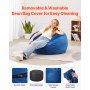 VEVOR Bean Bag Chair, 3 feet Round Bean Bag Chair with Removable and Washable Cover, 25D Memory Foam Filled with Soft and Smooth Dutch Velvet, Bean Bag for Bedroom or Playroom, Blue