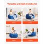 VEVOR Bean Bag Chair, 3 feet Round Bean Bag Chair with Removable and Washable Cover, 25D Memory Foam Filled with Soft and Smooth Dutch Velvet, Bean Bag for Bedroom or Playroom, Blue