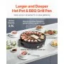 VEVOR Hot Pot with Grill, 1800W 2-in-1 Electric Smokeless Grill and Hot Pot, Korean BBQ Shabu Shabu Hotpot with Separate Dual Temperature Control, Non-stick Pan, for 2-8 People Family Dining