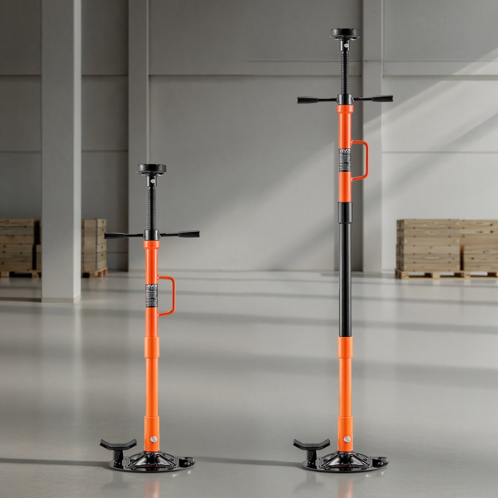 VEVOR Ondersteunende Krik 1 t, in hoogte verstelbaar (885–1800 mm) met kogelgelagerde draaihendel en zelfborgende schroef, voor het ondersteunen van voertuigonderdelen.
