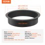 VEVOR fire pit ring, carbon steel, black, 40 in outside diameter, 36 in inside diameter, 10 in height.