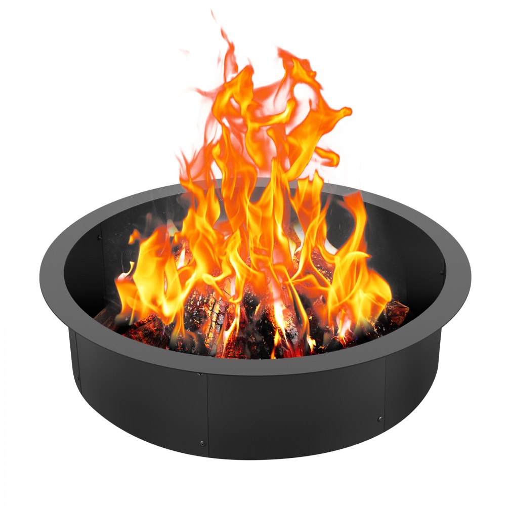 VEVOR Fire Pit Ring Round 35 Inch Outer Steel Liner DIY Campfire Ring Firepit