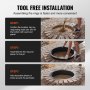 VEVOR fire pit ring installation steps: dig and fill with gravel, assemble ring, add decorative blocks.