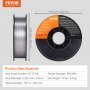 VEVOR 1 roll cored wire E71T-GS 0.9 mm 4.5 kg MIG/MAG welding wire 200 mm coil diameter welding wire roll 560 Mpa tensile strength Cored wire welding without shielding gas
