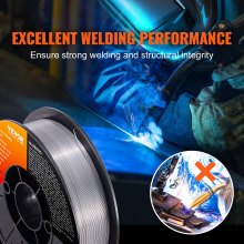 VEVOR 1 roll cored wire E71T-GS 0.8 mm 4.5 kg MIG/MAG welding wire 200 mm coil diameter welding wire roll 560 Mpa tensile strength Cored wire welding without shielding gas