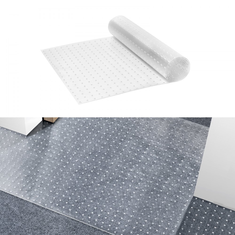 VEVOR carpet protector roll on blue carpet with dotted pattern for floor protection.