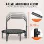 VEVOR Opvouwbare Mini Trampoline Fitness Rebounder 1027 mm, 150 kg Laadvermogen Trainingstrampoline, Rebounder Sporttrampoline Mini Trampoline Tuintrampoline met 4-niveau hoogteverstelbare schuimrubberen handgreep