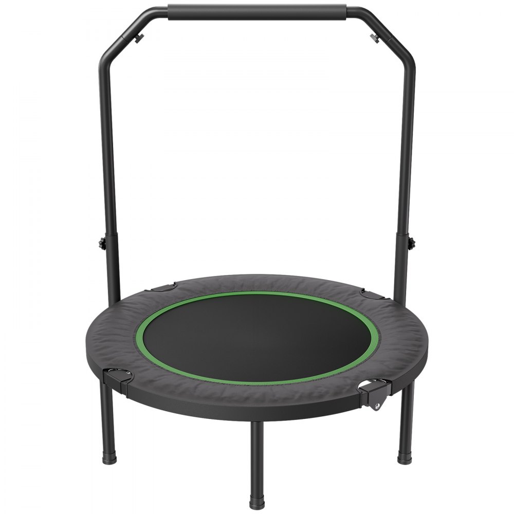 VEVOR Opvouwbare Mini Trampoline Fitness Rebounder 1027 mm, 150 kg Laadvermogen Trainingstrampoline, Rebounder Sporttrampoline Tuintrampoline met 4-niveau hoogteverstelbare handgreep en 32 veren