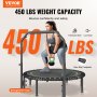 VEVOR Opvouwbare Mini Trampoline Fitness Rebounder 1295 mm 205 kg Laadvermogen Trainingstrampoline, Rebounder Sporttrampoline Tuintrampoline met 4-niveau hoogteverstelbare handgreep en 42 spanbanden