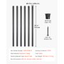 VEVOR Baluster, set van 51 stuks, φ19x914 mm aluminium trapleuning, decoratieve leuning, ronde leuning, holle leuning met doppen en schroeven voor trappen, veranda's, patio's en schuttingen, zwart
