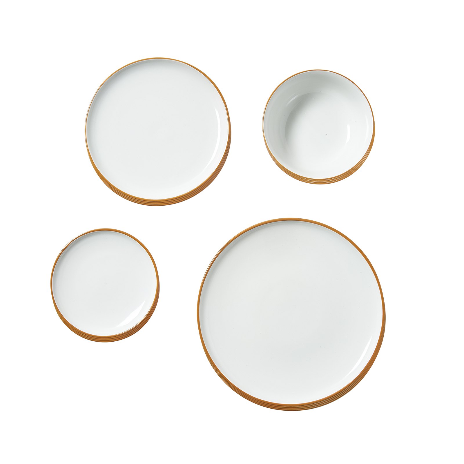 VEVOR Serviesset voor 8 personen (32-delig) Ronde borden en kommen, Keramisch servies, Vaatwasser- en magnetronbestendig, voor dessert, salade, soep, pasta, wit