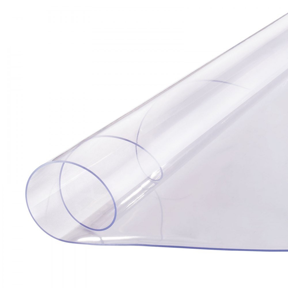 VEVOR Plastic tafelkleed, 48 x 48 inch, 2,0 mm dik, transparante tafelbeschermer, ronde PVC bureau-onderlegger, waterdichte en gemakkelijk te reinigen bureau-onderlegger, tafelkleed, voor kantoor, ladekast, eettafel, nachtkastje
