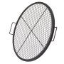 VEVOR X-Marks Fire Pit Grill Grate, Round Cooking Grate, Heavy Duty Steel Campfire BBQ Grill Grid with Handle and Support X Wire, Portable Camping Cookware for Outside Party & Gathering, 30 Inch Black