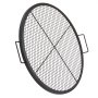 VEVOR X-Marks vuurkorf grillrooster, Φ 760 x 25 mm Kampvuur BBQ stalen grillrooster met handvat en X-Wire ondersteuning, draagbaar kampeerkookgerei voor buitenfeesten en bijeenkomsten, zwart