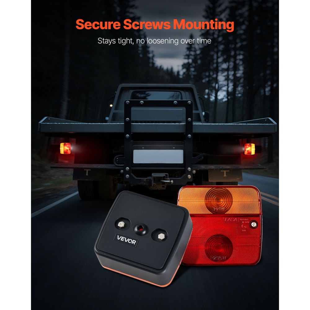 VEVOR Trailerverlichting 2-pack met 4 standen (remlicht/richtingaanwijzer/achterlicht/kentekenplaatverlichting), waterdichte en stofdichte trailerverlichtingsset voor vrachtwagens, boten en campers