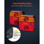 VEVOR Trailerverlichting 2-pack met 4 standen (remlicht/richtingaanwijzer/achterlicht/kentekenplaatverlichting), waterdichte en stofdichte trailerverlichtingsset voor vrachtwagens, boten en campers