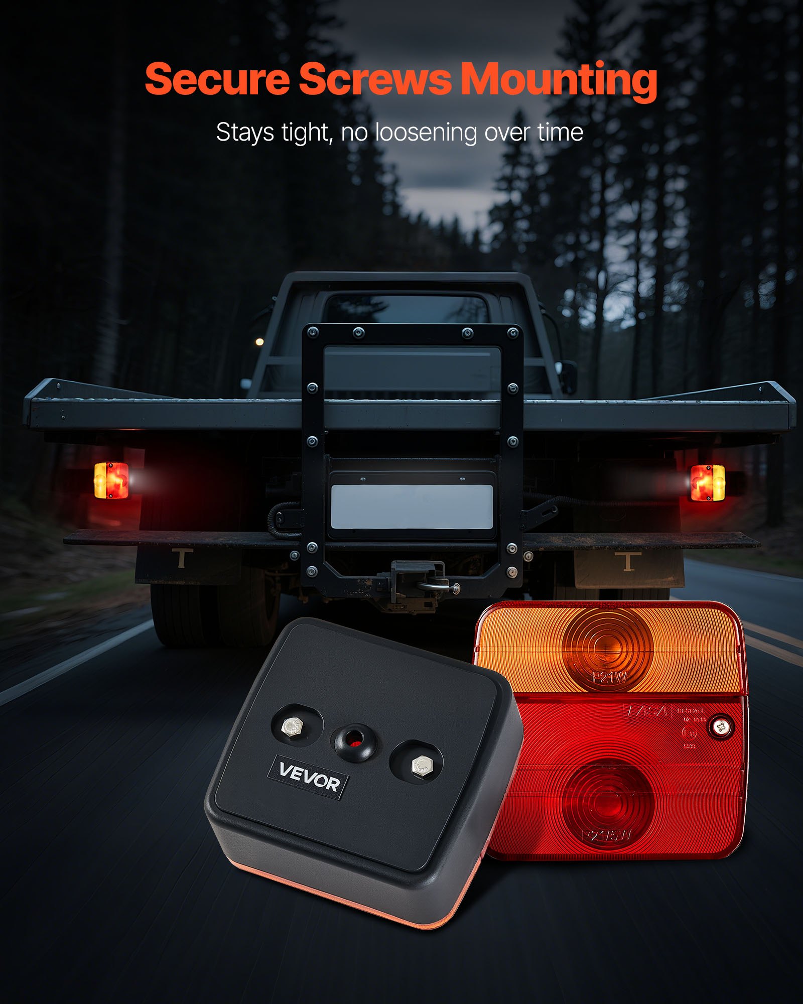 VEVOR Trailerverlichting 2-pack met 4 standen (remlicht/richtingaanwijzer/achterlicht/kentekenplaatverlichting), waterdichte en stofdichte trailerverlichtingsset voor vrachtwagens, boten en campers