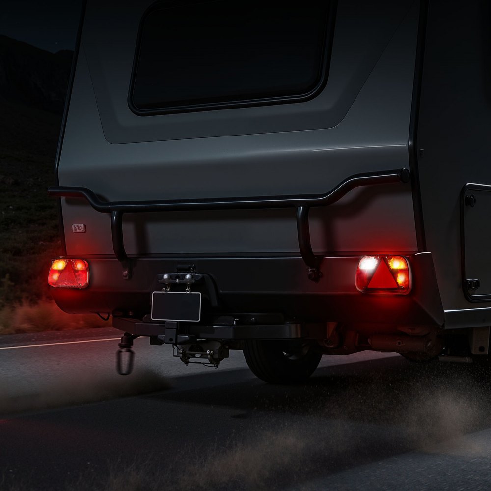 VEVOR Trailerverlichting 2 stuks met 6 standen (remlicht/richtingaanwijzer/achterlicht/kentekenplaatverlichting/achteruitrijlicht/mistlamp), Trailerverlichtingsset met kabelboom voor vrachtwagens
