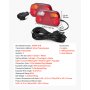 VEVOR Trailerverlichting 2 stuks met 6 standen (remlicht/richtingaanwijzer/achterlicht/kentekenplaatverlichting/achteruitrijlicht/mistlamp), Trailerverlichtingsset met kabelboom voor vrachtwagens