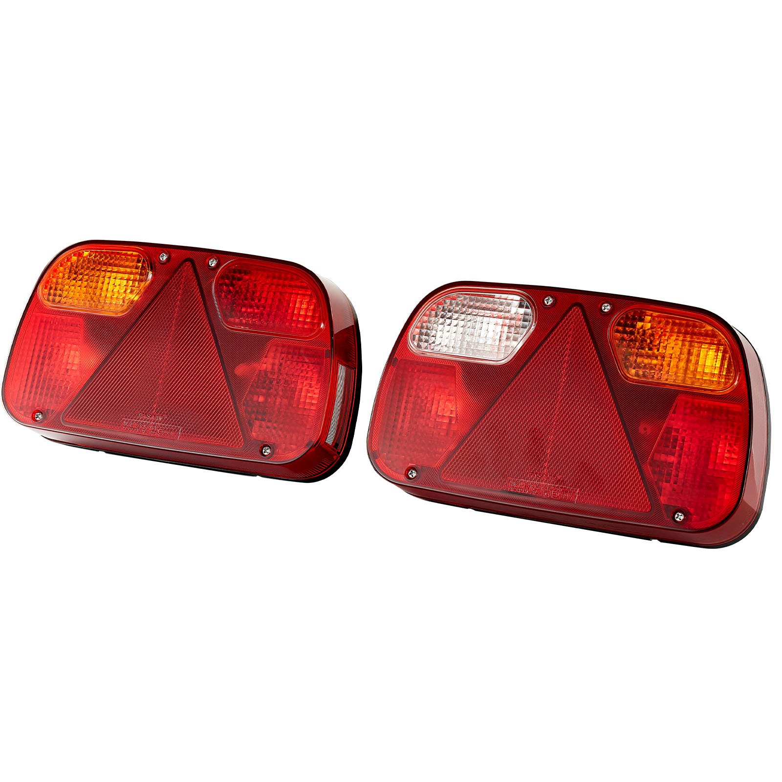 VEVOR Trailerverlichting 2 stuks met 6 standen (remlicht/richtingaanwijzer/achterlicht/kentekenplaatverlichting/achteruitrijlicht/mistlamp), Trailerverlichtingsset met kabelboom voor vrachtwagens