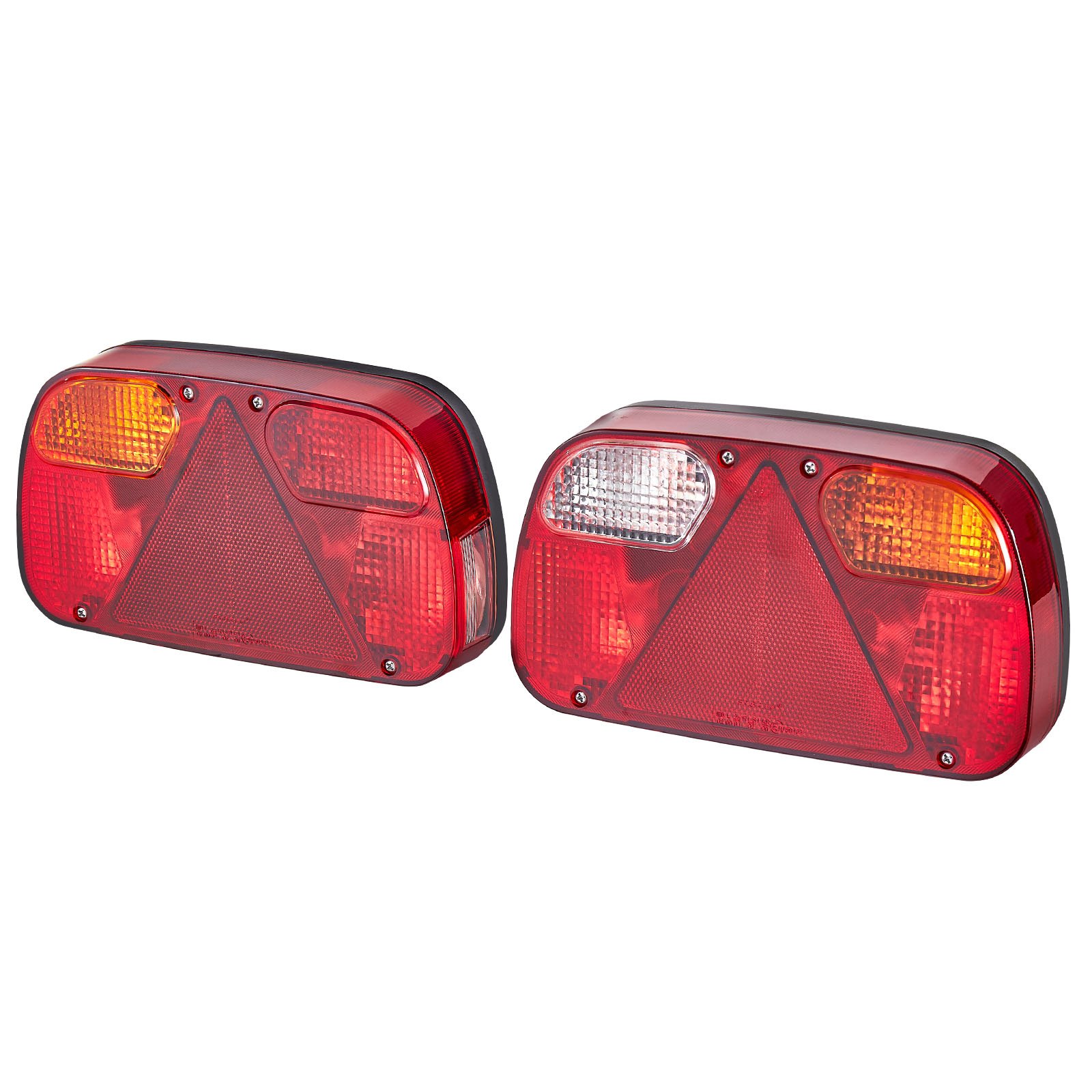 VEVOR Trailerverlichting 2 stuks met 6 standen (remlicht/richtingaanwijzer/achterlicht/kentekenplaatverlichting/achteruitrijlicht/mistlamp), Trailerverlichtingsset met kabelboom voor vrachtwagens