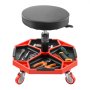 VEVOR Rolling Mechanic Stool with Wheels, 300 lbs Capacity Garage Seat/Work Stool, Adjustable Height (16.5-21.7 in) Roller Creeper Seat with Tool Tray, for Garage, Shop & Auto Repair, Black+Red